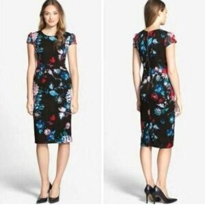 Betsey Johnson Black Dress with Vibrant Floral Design size 6